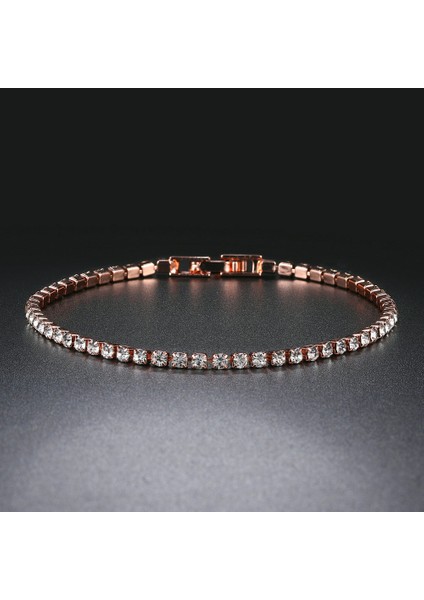 H088-18CM Teain Bilezikler Kadınlar Için Moda Küçük Kübik Zirkon Kristal Gül Altın Renk Düğün Parti Arkadaşlar Hediye Takı KC128M (Yurt Dışından) fırsatları