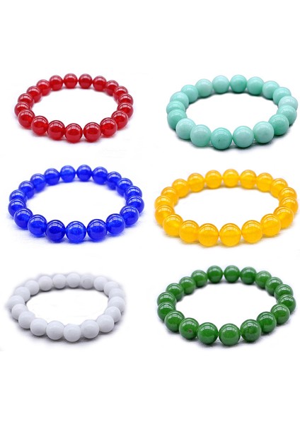 12MM Tarzı No.2 Boyutu Doğal Sarı Kırmızı Mavi Beyaz Taş Boncuk Esneklik Halat Erkek Kadın Yeşim Bilezik Hediyeler Pulseras (Yurt Dışından) fiyatları