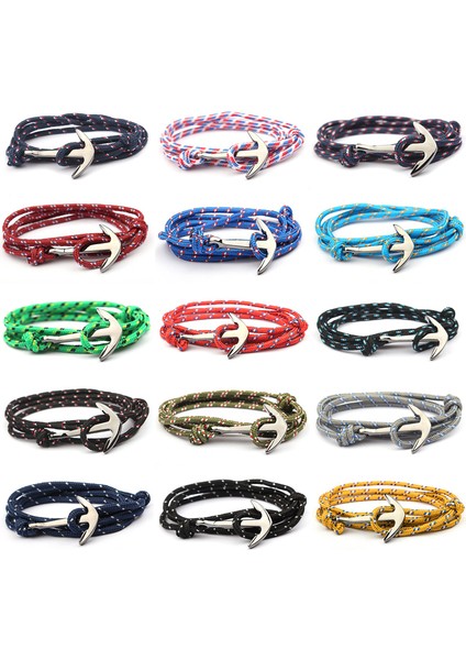 19CM Tarzı H7513-14 1 Adetlot 29 Stil Titanyum Çelik Çapa Bilezik Naylon Halat Hakiki Renkli Bilezik ve Bilezikler Erkekler Takı Için Moda Hediye 19 cm (Yurt Dışından)
