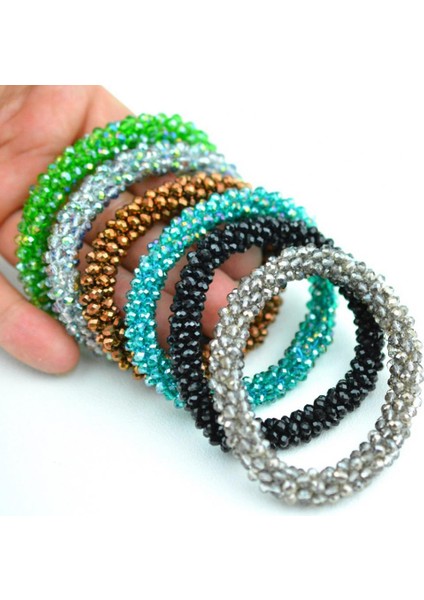 No.12 Boyutu Parlak Rhinestone Elastik Bilezik Bileklik Nepal Kadın Takı 14 Renk Yeni (Yurt Dışından) fiyatları