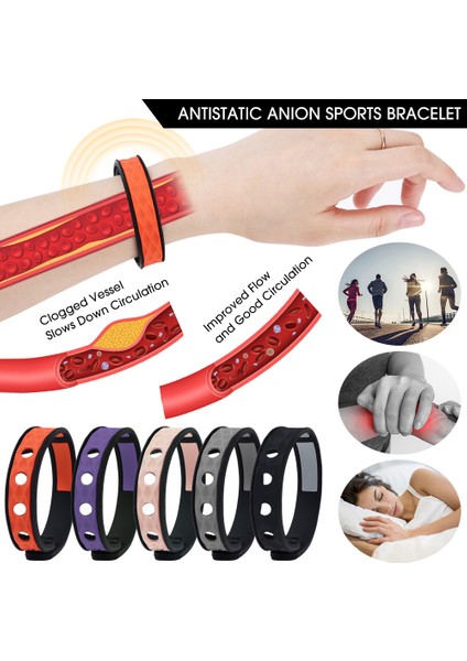 Turuncu Silikon Anti-Statik Bilezik Spor Bilezik Enerji Dengesi Çift Bilezik Negatif Iyon Basketbol Erkekler ve Kadınlar Su Geçirmez (Yurt Dışından) fırsatları