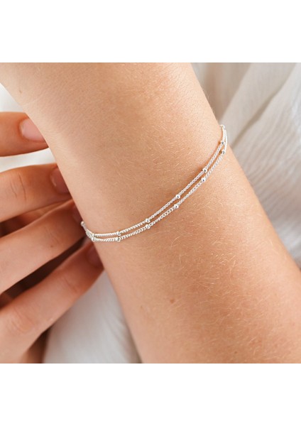 YS35093A0W0 Katmanlı Basit Kadın Top Zincir Bileklik Takı Çok Katmanlı Ince Boncuk Kadınlar Için Klasik Bilezik 316L Paslanmaz Çelik Zincir (Yurt Dışından) fırsatları
