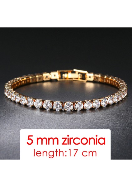 H086-17CM Zhouyang Tenis Bilekliği Kadınlar Için Lüks 4 Pençeleri Mozaik Kübik Zirkonya Gül Altın Renk Düğün Moda Takı H027 H080 (Yurt Dışından)
