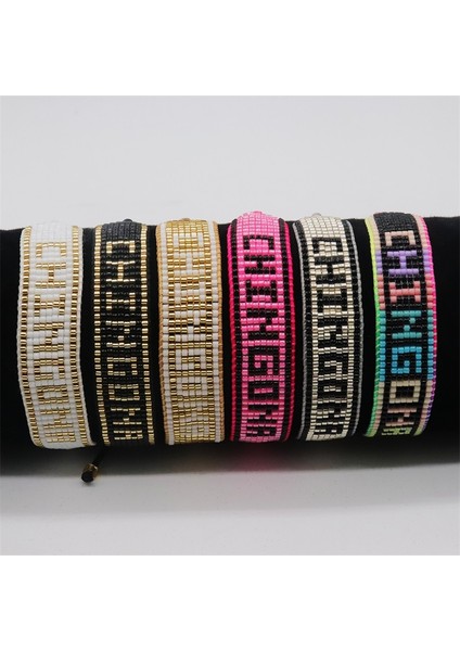 B Bluestar Meksika Chıngona Harfli Bilezik Kadınlar Için Meksika Pulseras Takı Miyuki Boncuk Bilezik El Yapımı Dokuma Aksesuarları (Yurt Dışından) modelleri
