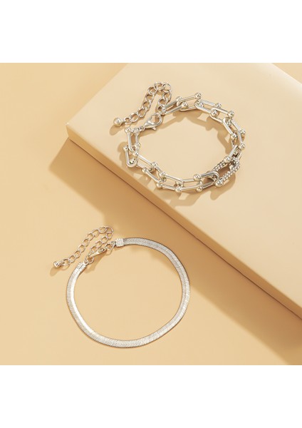 Gümüş-C Gd Yeni Moda Kalın Rhinestones Bağlantı Küba Zincir Bilezik Bilezik Punk Kalça Takı Vintage Yılan Zincir Bilezikler Kadınlar Için Set (Yurt Dışından) indirimleri