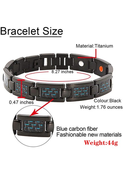 Yeşil Yeni Hematit Bilezik Erkekler Karbon Fiber Gauss Mıknatıs Bilezik Manyetik Bilezik BR1097 (Yurt Dışından)