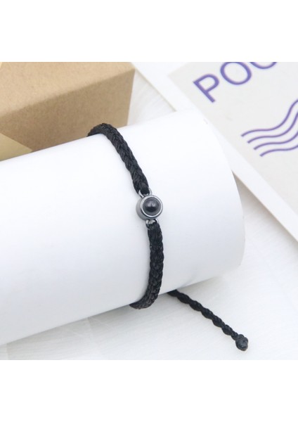 Siyah Projeksiyon Bilezik 100 Dil Seni Seviyorum El Yapımı Yaratıcı Ayarlanabilir Örgülü Halat Bileklik Bileklik Sevgililer Günü Hediyesi (Yurt Dışından) fırsatları