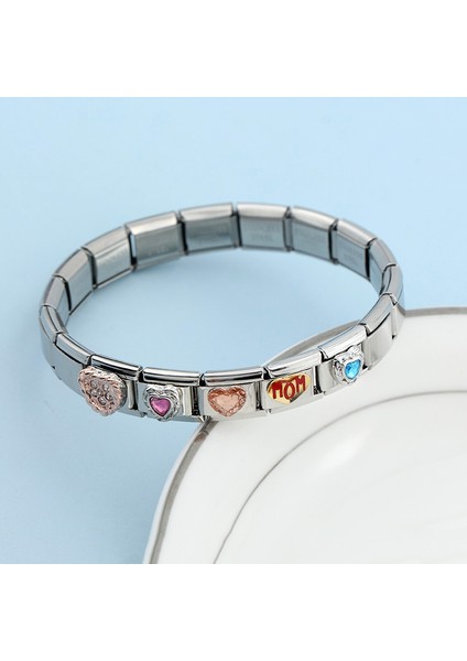 DJ190-C Ha Yeni Popüler Moda Tatlı Romantik Kalp Aşk Charm Bağlantılar Fit 9mm Paslanmaz Çelik Bilezik Yapımı Dıy Takı DJ383 (Yurt Dışından)