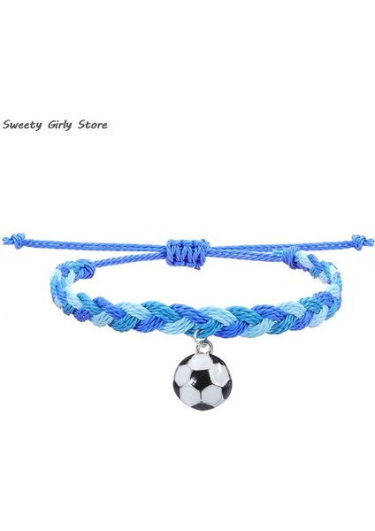 MC11 Futbol Charm Bilezik Erkek Kız Bakır Futbol Kulübü Topu Örgü Ayarlanabilir Bilezik Çiftler Dostluk Bilezikler Takı (Yurt Dışından)