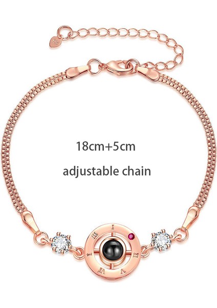 Yuvarlak 100 Dil Seni Seviyorum Bilezik Kalp Düğün Romantik Seni Seviyorum Projeksiyon Bilezikler Kadınlar Için Lady Kız Arkadaşı Hediyeler (Yurt Dışından)