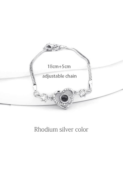 WAN100SL23 100 Dil Seni Seviyorum Bilezik Kalp Düğün Romantik Seni Seviyorum Projeksiyon Bilezikler Kadınlar Için Lady Kız Arkadaşı Hediyeler (Yurt Dışından)