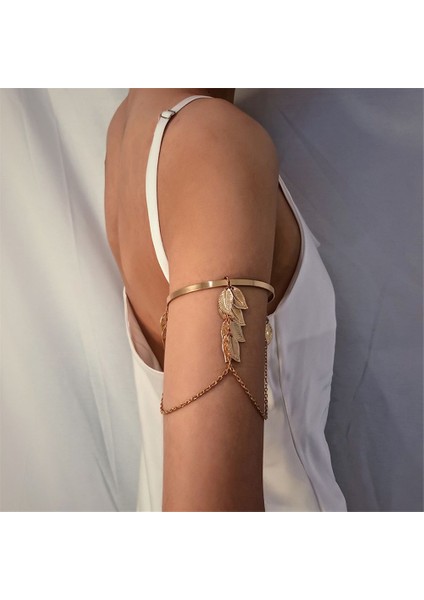2-Kahverengi Bohemian Püskül Kolye Charm Üst Bilezik Kol Zinciri Metal Hollow Out Geometrik Desen Retro Kol Manşet Bileklik Vücut Bilezikler (Yurt Dışından) fırsatları