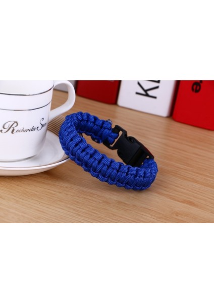 Mavi Erkek Yeni Survival Paracord Bilezik Erkekler Için Açık Kamp Yürüyüş Toka Bileklik Kadın Halat Bilezik Erkek Takı (Yurt Dışından)