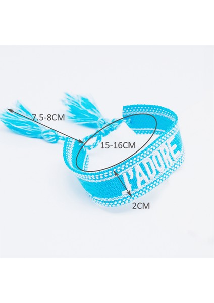 No.25 Boyutu Vintage Mektup J Adore Örgülü Bilezik Kadın Erkek Ayarlanabilir Halat Nakış Lace Up Püskül Wrap Çift Bilezik Parti Hediye (Yurt Dışından) fiyatları