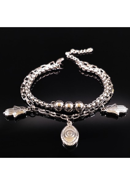 C 2023 Çift Aşk Gümüş Renk Paslanmaz Çelik Bilezik Kadınlar Için Hayat Ağacı Bilezik Bilezik Takı Pulrasras Hombre B (Yurt Dışından)