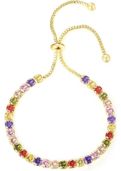 H056-3 Zhouyang Tenis Bilekliği Kadınlar Için Lüks Kullanışlı Ayarlanabilir Mozaik 4mm Mavi Kübik Zirkonya Gümüş Renk Moda Takı H116 (Yurt Dışından)