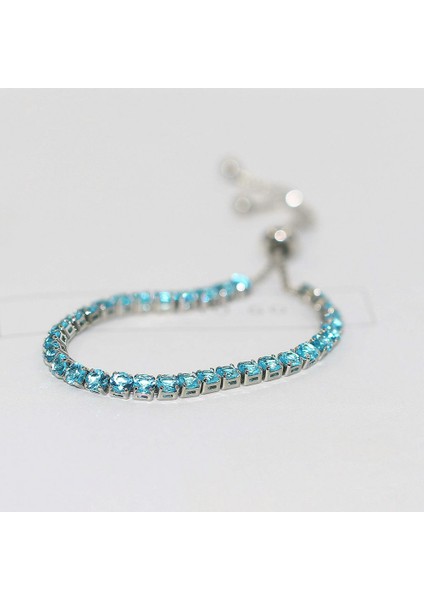 H056-3 Zhouyang Tenis Bilekliği Kadınlar Için Lüks Kullanışlı Ayarlanabilir Mozaik 4mm Mavi Kübik Zirkonya Gümüş Renk Moda Takı H116 (Yurt Dışından) indirimleri