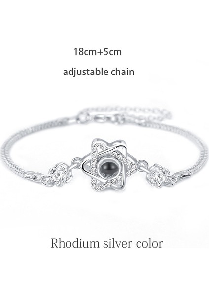 WAN100SL10 100 Dil Seni Seviyorum Bilezik Kalp Düğün Romantik Seni Seviyorum Projeksiyon Bilezikler Kadınlar Için Lady Kız Arkadaşı Hediyeler (Yurt Dışından)