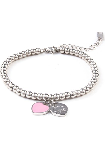 0365-G Charms Kalp Kadınlar Için Bilezik Bilezik Boncuk Femme Kadınlar Için Hediyeler Kadın Paslanmaz Çelik Takı Bilezik Dostluk Bilezik (Yurt Dışından) fiyatları