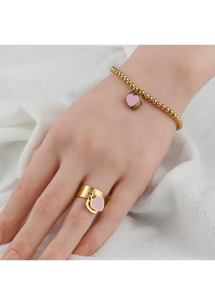 0365-G Charms Kalp Kadınlar Için Bilezik Bilezik Boncuk Femme Kadınlar Için Hediyeler Kadın Paslanmaz Çelik Takı Bilezik Dostluk Bilezik (Yurt Dışından) modelleri
