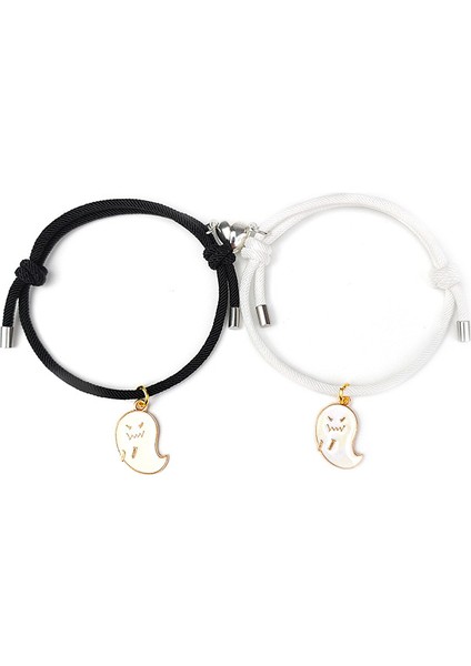 BR22Y0371-7 Romantik Çift Kalp Manyetik Çeken Bilezikler Womeute Karikatür Hayalet Kolye Bilezik Dostluk Takı Hediye (Yurt Dışından) modelleri