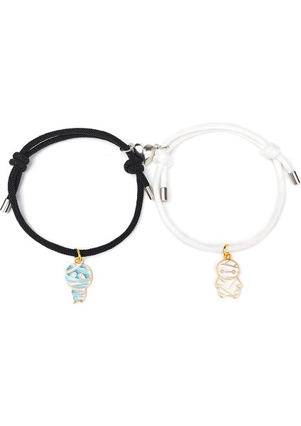 BR22Y0371-7 Romantik Çift Kalp Manyetik Çeken Bilezikler Womeute Karikatür Hayalet Kolye Bilezik Dostluk Takı Hediye (Yurt Dışından) fırsatları