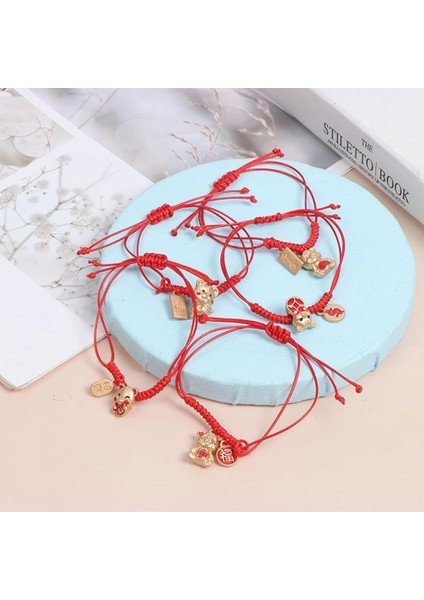 No.7 Boyutu Çin Yeni Yılı Kaplan Halat Kırmızı Dize Bilezikler Çift Bilezikler El Yapımı Ayarlanabilir Zanaat Hediye F (Yurt Dışından) fırsatları