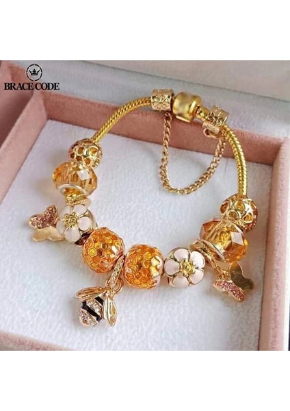 21CM Tarzı IMG-3568.5 Altın Kristal Aşk Kalp Charm Bilezik ve Bilezikler Altın Renk Kadınlar Için Güzel Bilezikler Takı Pulseira Feminina (Yurt Dışından)