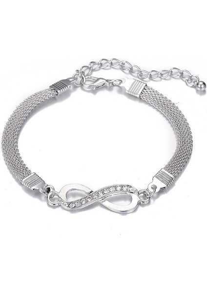 Gümüş Moda Taklidi Bilezik Gümüş Erkek Kadın Takı 8 Numarası Kolye Charm Çift Bilezikler Sevgilisi Arkadaş Hediyeler Için (Yurt Dışından)