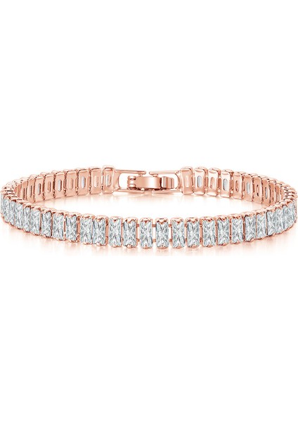 17CM Tarzı H161 Gökkuşağı Buzlu Out Kristal Tenis Zirkon Bilezikler Kadın Erkek Trendy Unisex Aksesuarları Kareler Cz Zinciri El Takı H167 (Yurt Dışından)