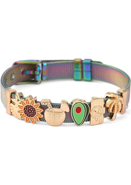 No.12 Boyutu 10MM Paslanmaz Çelik Tel Örgü Bilezik Witeapple Boncuk Dıy Bilezik Bileklik Kadın Erkek Takı Hediye Için (Yurt Dışından)