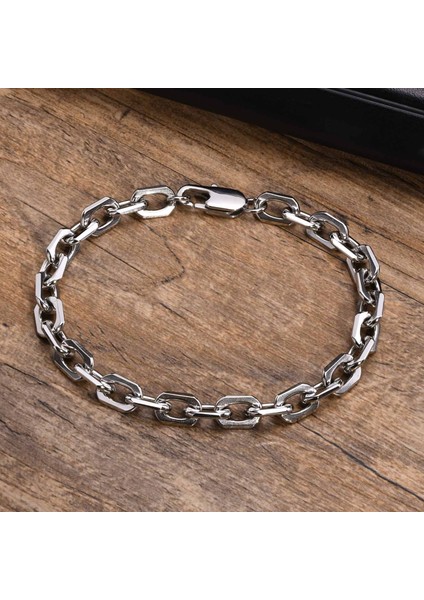 21CM Tarzı BR-1406G Vnox Erkekler Için Yeni Stil Belcher Zincir Bileklik, Paslanmaz Çelik Kare Geometrik Bağlantılar Bileklik Hediye, Pulseira Masculina (Yurt Dışından) fiyatları