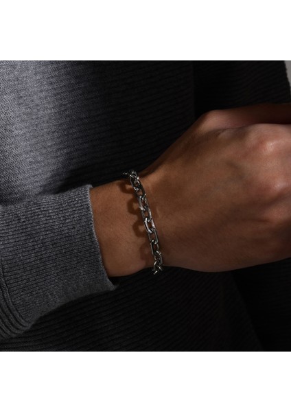 21CM Tarzı BR-1406G Vnox Erkekler Için Yeni Stil Belcher Zincir Bileklik, Paslanmaz Çelik Kare Geometrik Bağlantılar Bileklik Hediye, Pulseira Masculina (Yurt Dışından) modelleri