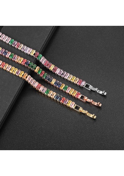 H167 Buzlu Out Zirkon Tenis Bilekliği Kadınlar Için Lüks Kristal Bilezikler Erkek El Zinciri Hippi Trendy Aksesuarları Takı Hediyeler H167 (Yurt Dışından) fırsatları