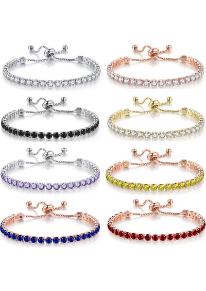 H133 Ayarlanabilir Renkli Birthstone Bilezik Kadınlar Için Teain El 4 mm Kristal Bileklik Arkadaşlar Için Hediyeler Trend Takı H133 (Yurt Dışından) modelleri