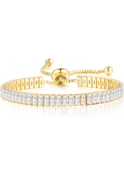 DZH040 Zhouyang Kpop Kadın Tenis Bilekliği Lüks 2.5*5mm Renkli Zirkon Bilezikler Kadınlar Için Ayarlanabilir Takı DZH009 (Yurt Dışından)