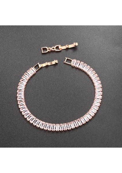 Y189-17CM Lüks Cz Tenis Bilekliği Kadınlar Için Altın Renk Bileklik Kore Tarzı Kristal El Zinciri Moda Takı Zirkonya Aksesuarları H167 (Yurt Dışından) fırsatları