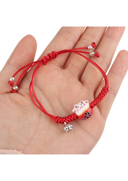 Mor Sevimli Şanslı Kedi Bilezik Ayarlanabilir Maneki Neko Çift Bilezik Charm Örgü Bilezik Kadın Kız Doğum Günü Hediyeleri Takı (Yurt Dışından) indirimleri