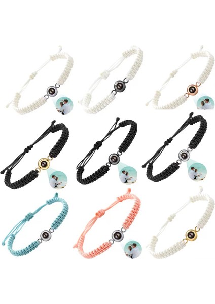 Mavi Erkek ve Kadın Projeksiyon Fotoğrafları Kişiselleştirilmiş Paslanmaz Çelik Özel Aile Evcil Hayvan Fotoğrafları Çift Bileklik Sevgililer Günü Hediyesi (Yurt Dışından) fiyatları