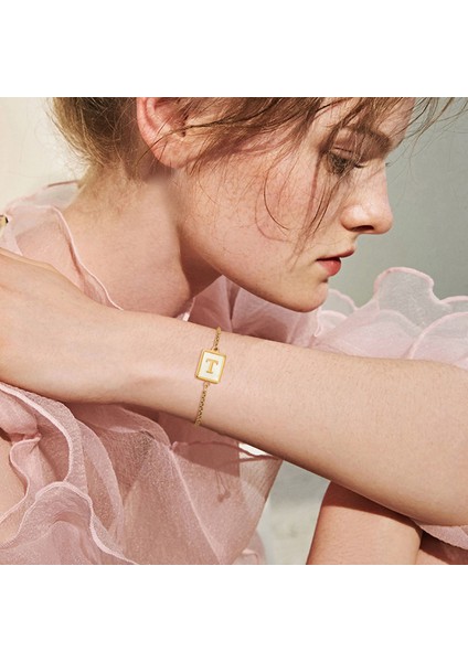 D Vnox A-Z Harfli Kadın Bileklik, Altın Rengi Paslanmaz Çelik Ayarlanabilir Zincir Bileklik, 26 Alfabe Harfli (Yurt Dışından) modelleri