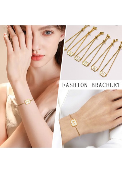 D Vnox A-Z Harfli Kadın Bileklik, Altın Rengi Paslanmaz Çelik Ayarlanabilir Zincir Bileklik, 26 Alfabe Harfli (Yurt Dışından) indirimleri