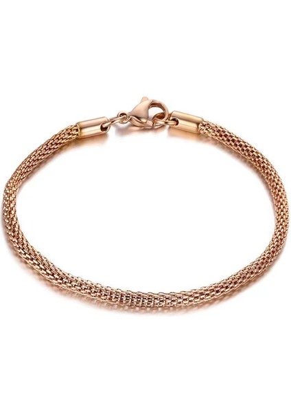 19CM Tarzı Altın Incelik 3mm Paslanmaz Çelik Petek Örgü Bükülmüş Halat Zincir Erkekler Kadınlar Için Bilezikler, Bilek Yılbaşı Hediyeleri Takı (Yurt Dışından) fiyatları