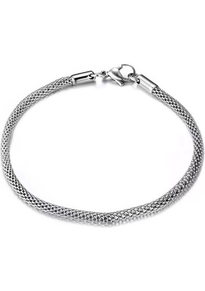 19CM Tarzı Altın Incelik 3mm Paslanmaz Çelik Petek Örgü Bükülmüş Halat Zincir Erkekler Kadınlar Için Bilezikler, Bilek Yılbaşı Hediyeleri Takı (Yurt Dışından) modelleri