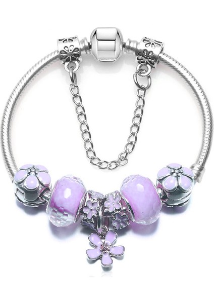 20CM Tarzı BE015 Baopon Avrupa Tarzı Vintage Gümüş Kaplama Kristal Charm Bilezik Kadınlar Fit Orijinal Dıy Güzel Bilezik Takı Hediye (Yurt Dışından)