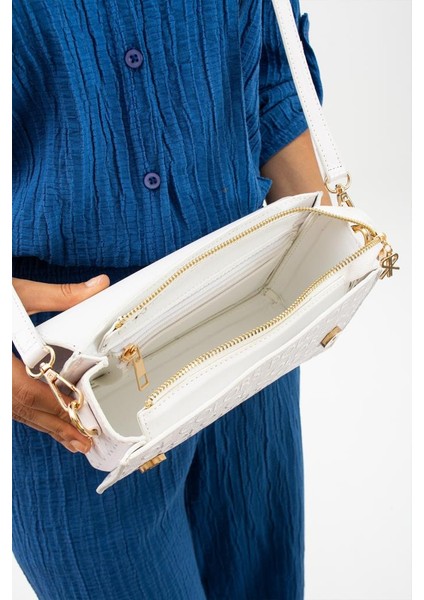 Impolo Şiva Beyazgofraj Baskı Kadın Omuz ÇANTASI18X23 Ebatında fiyatları