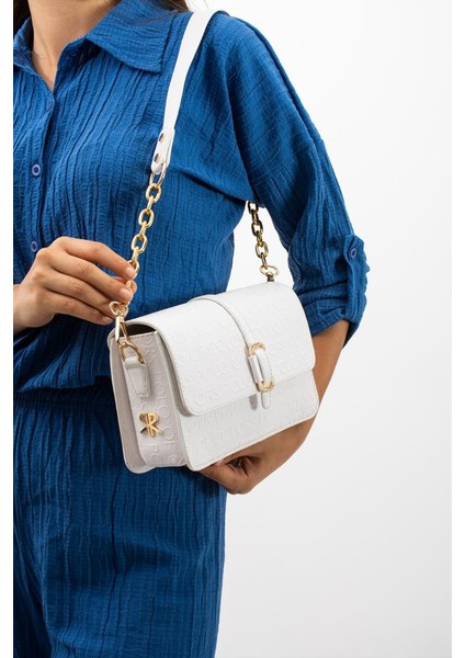 Impolo Şiva Beyazgofraj Baskı Kadın Omuz ÇANTASI18X23 Ebatında modelleri