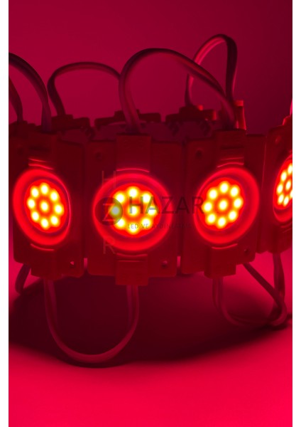 12 Volt 2.4 Watt Tekli Su Geçirmez Modül Led Kırmızı (10 Adet)