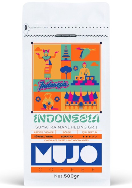 Indonesia Sumatra Mandheling gr.1 Çekirdek Kahve-500gr