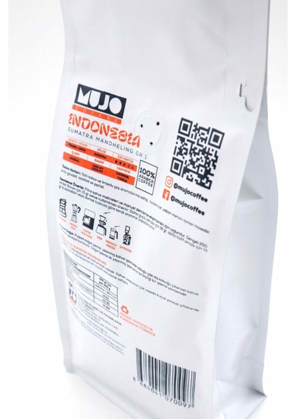 Indonesia Sumatra Mandheling gr.1 Çekirdek Kahve-500gr