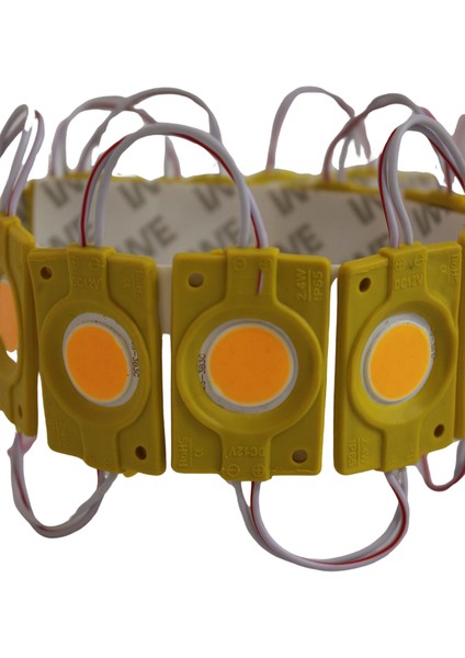 12 Volt 2.4 Watt Tekli Su Geçirmez Modül Led Sarı (Amber) (10 Adet)